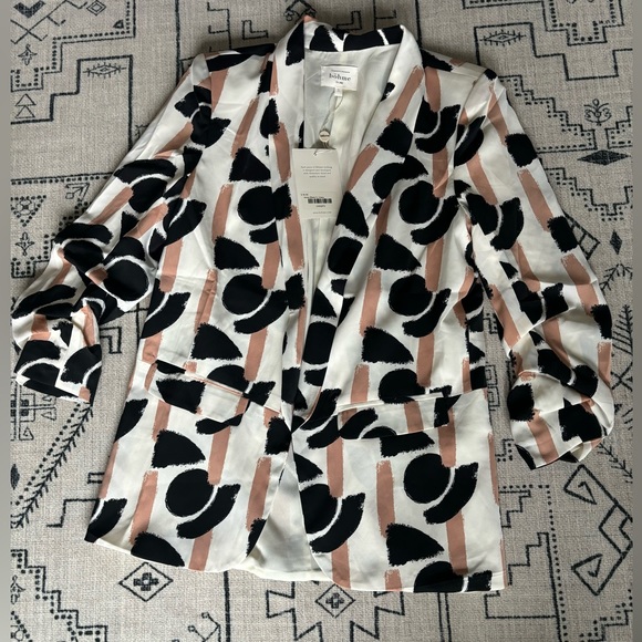 Böheme Brushstroke neutral/black blazer NWT size small - Picture 1 of 8